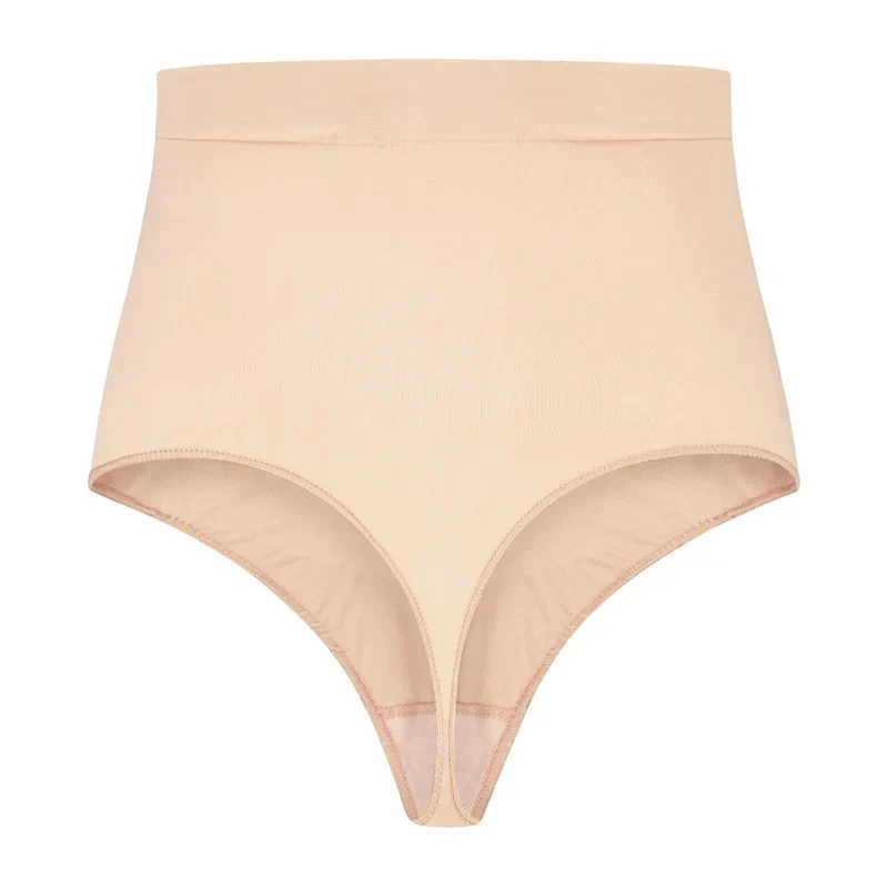 ByeBra – Nahtlose Shapewear (Starker Halt) Soft Touch String mit mittelhohem Bund, Beige