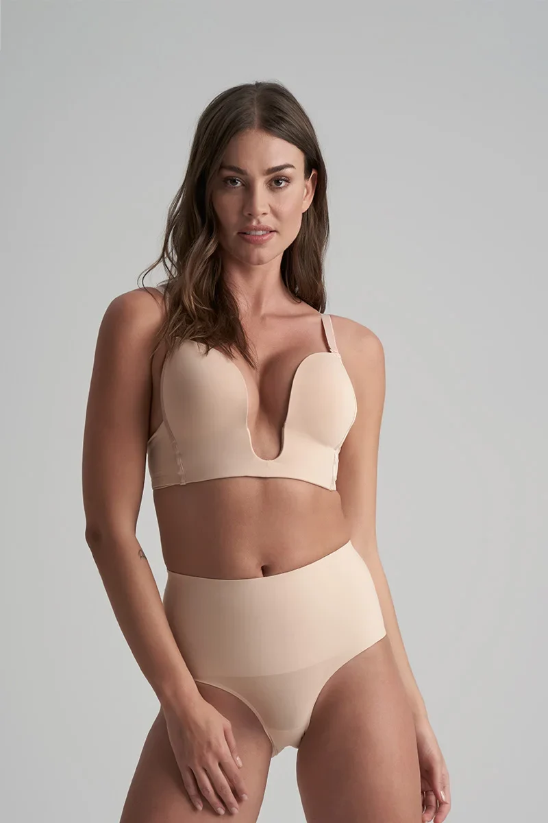 ByeBra – Taillenformende Shapewear (Extra starker Halt) Taillenformender Slip mit mittelhohem Bund, Beige