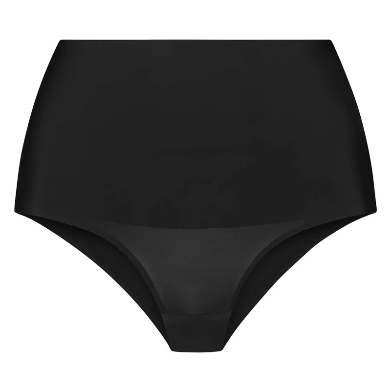ByeBra – Taillenformende Unterwäsche (Extra starker Halt) Taillenformender Slip mit mittelhohem Bund, Schwarz