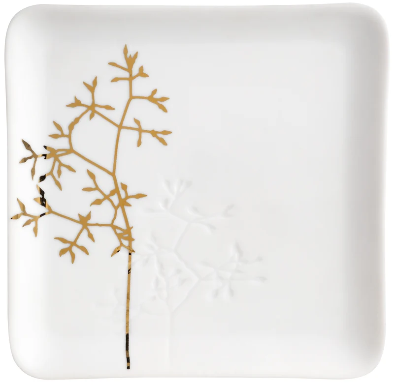 LIVING Goldzweig Schale 13x13x1,5cm,