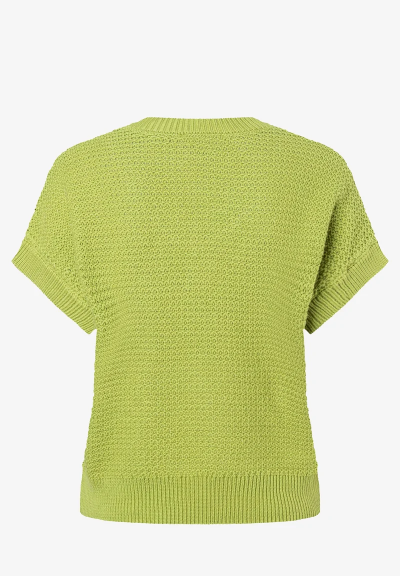 Struktur-Pullover mit V-Ausschnitt