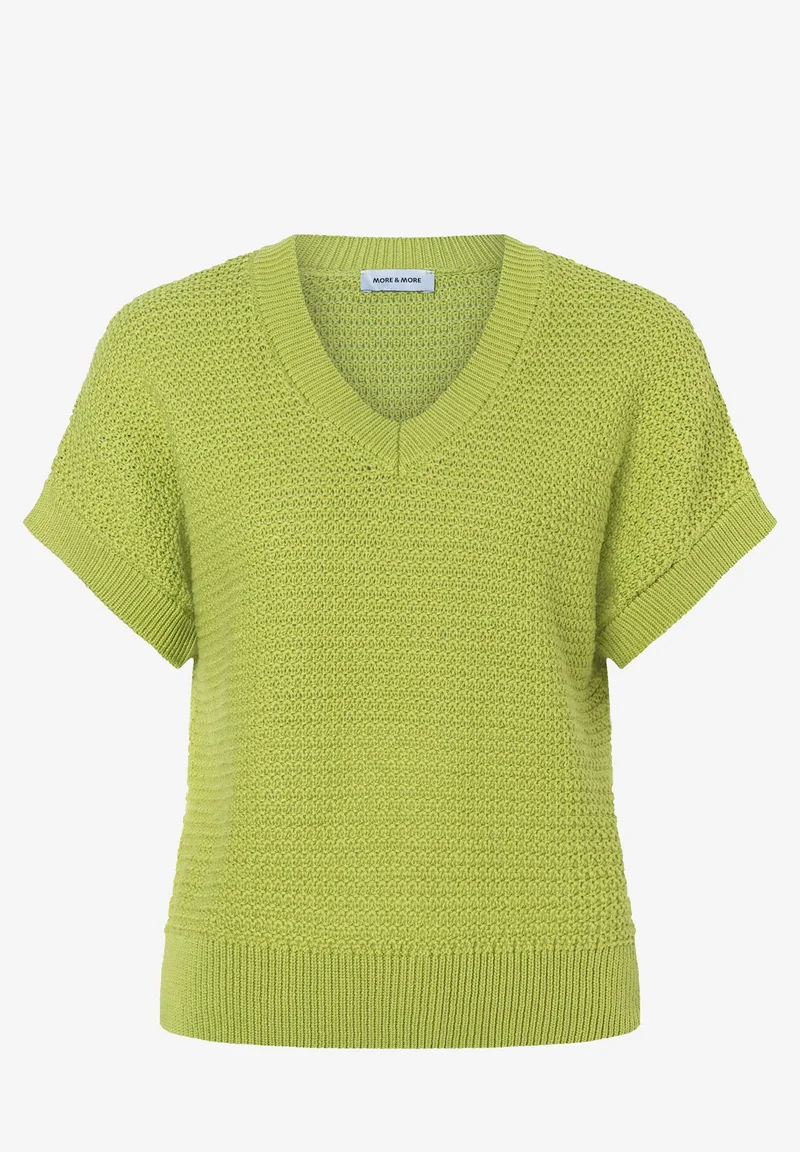 Struktur-Pullover mit V-Ausschnitt