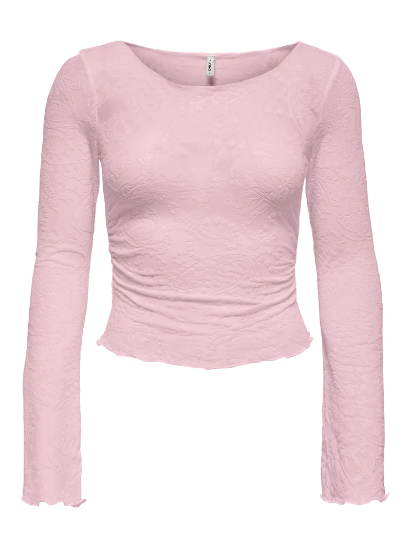 ONLVINNIE L/S BOATNECK RUCHING TOP JRS