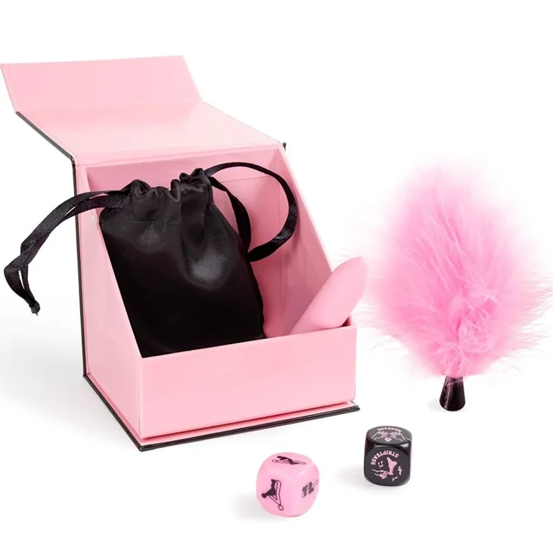 SECRET PLAY - VERGNÜGUNGSBOX FÜR PAARE: WÜRFEL + VIBRATIONSKUGEL + FEDERSTIFT