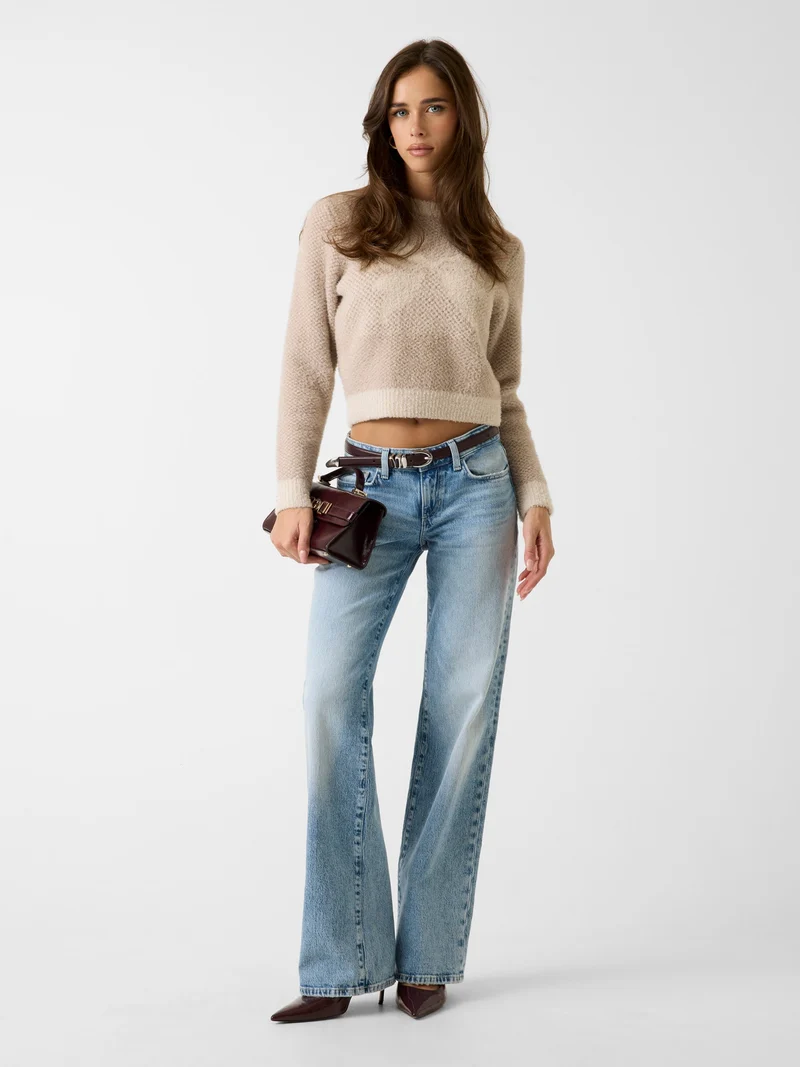 LS CN BOW JACQUARD SWTR