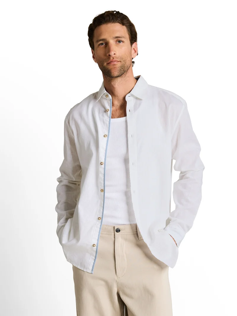 Regular Fit Hemd mit Leinenanteil