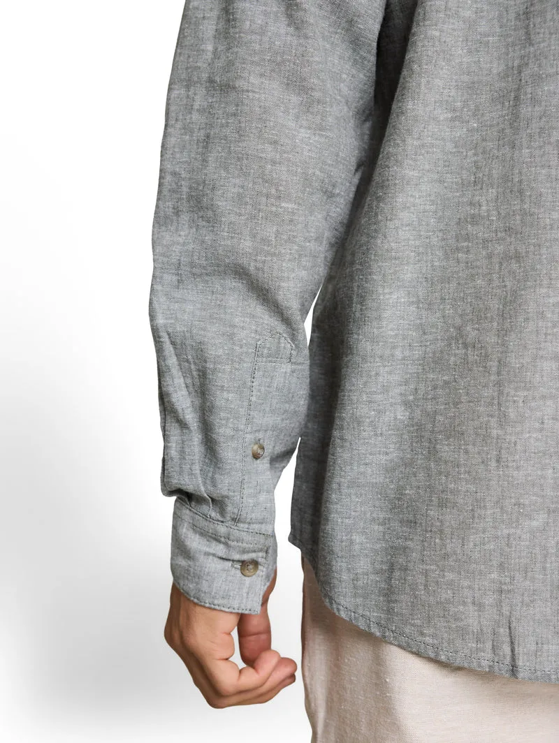 Regular Fit Hemd mit Leinenanteil