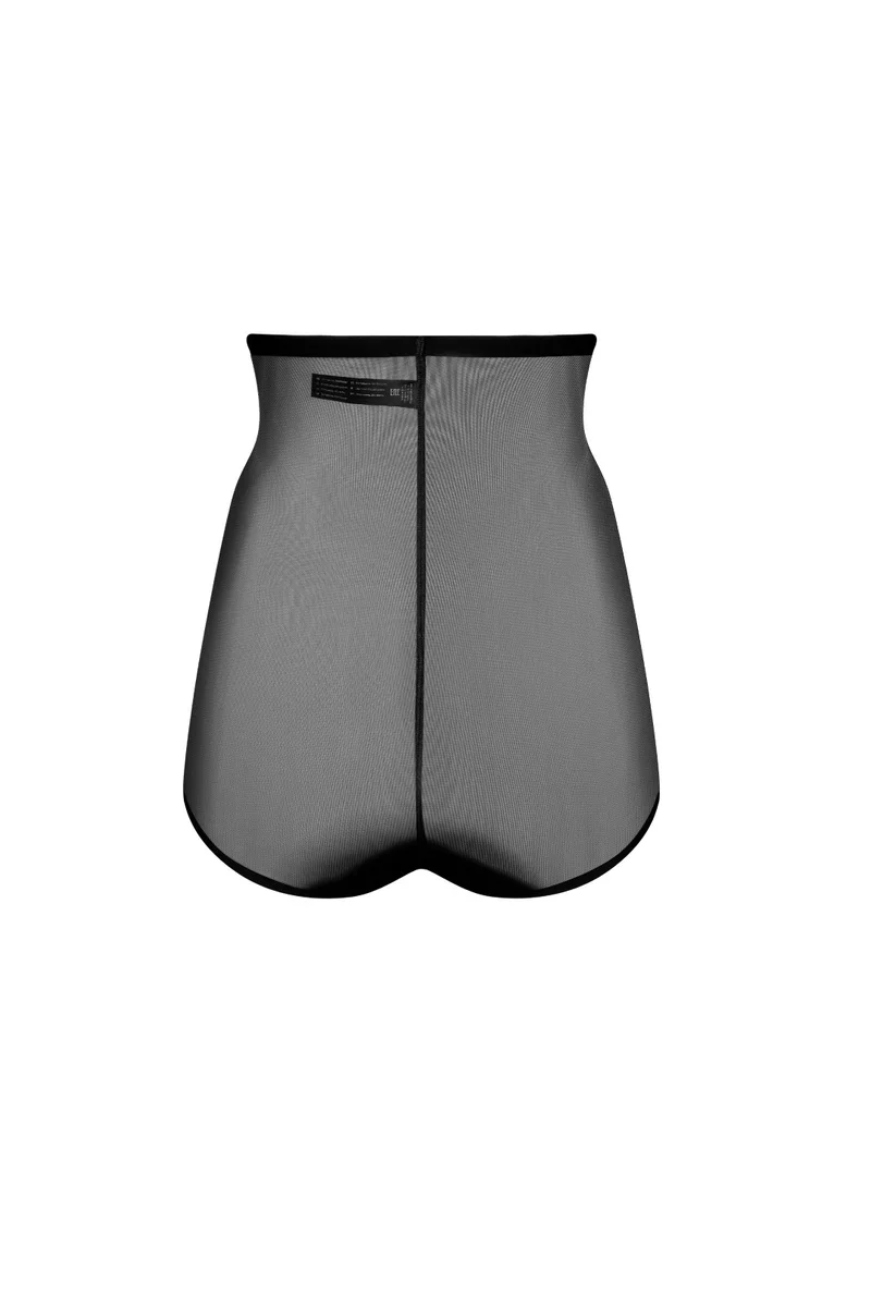 ByeBra – Formgebender Tüll-Shapewear-Slip mit mittlerem Halt und hohem Bund, Schwarz