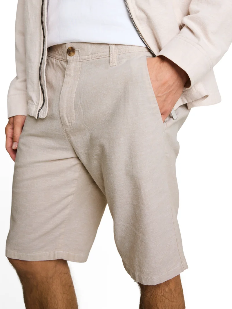 TTREGULAR Chino Shorts mit Leinenanteil