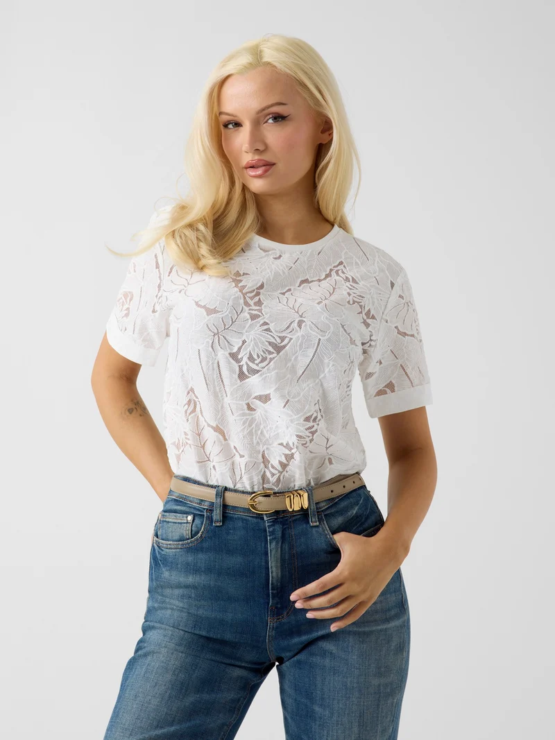 SS CASSANDRE FOLIAGE TULLE TOP