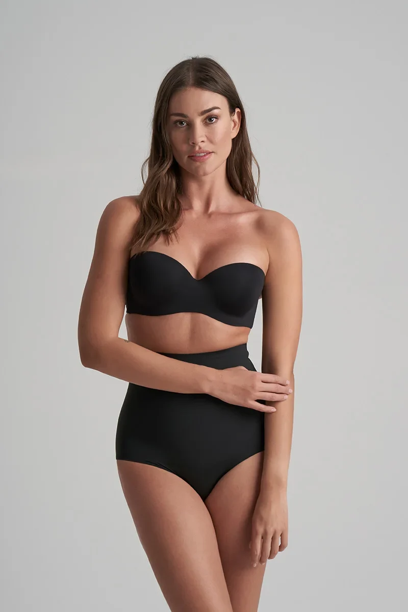 ByeBra – Taillenformende Unterwäsche (Extra starker Halt) Taillenformender High-Waist-Slip Schwarz