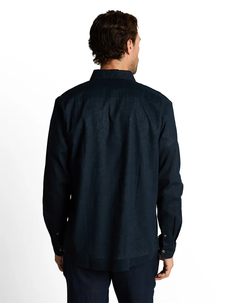 Regular Fit Hemd mit Leinenanteil