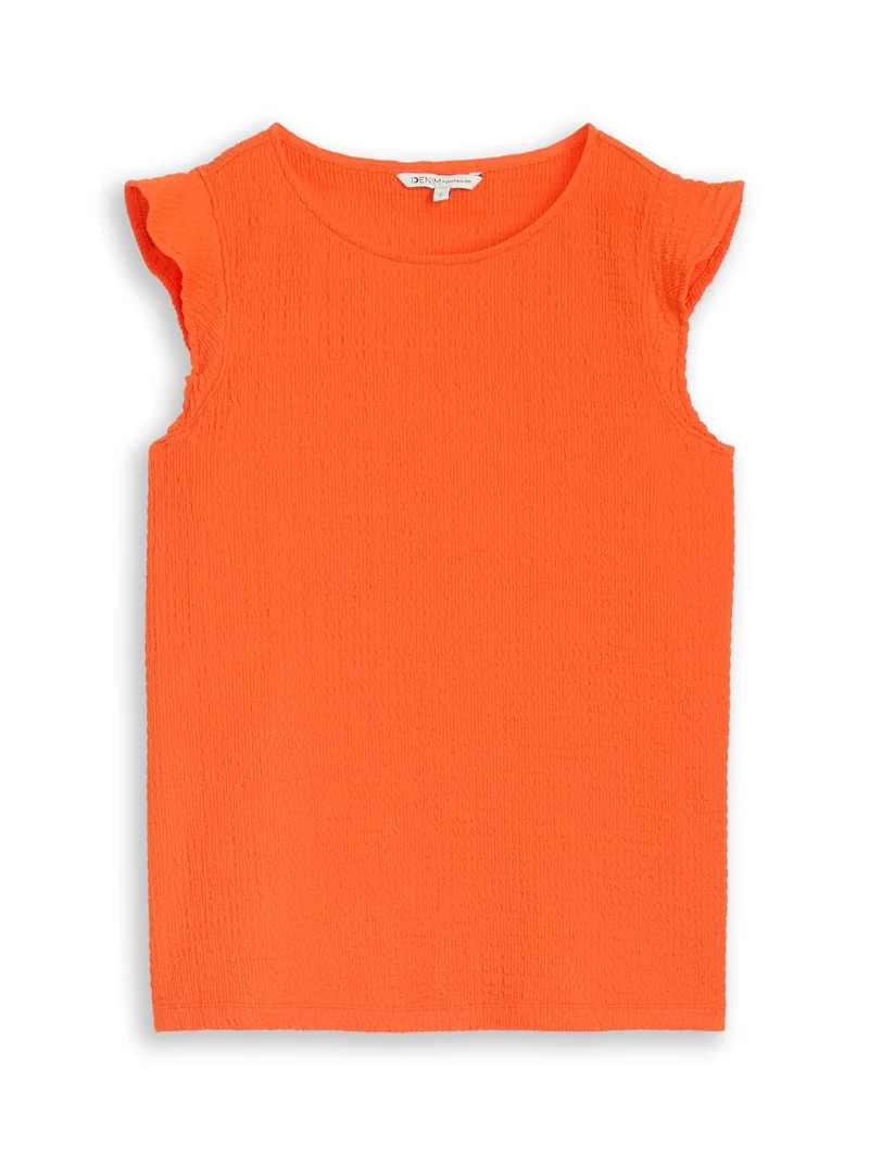 Loose Fit Crinkle Top mit Volants