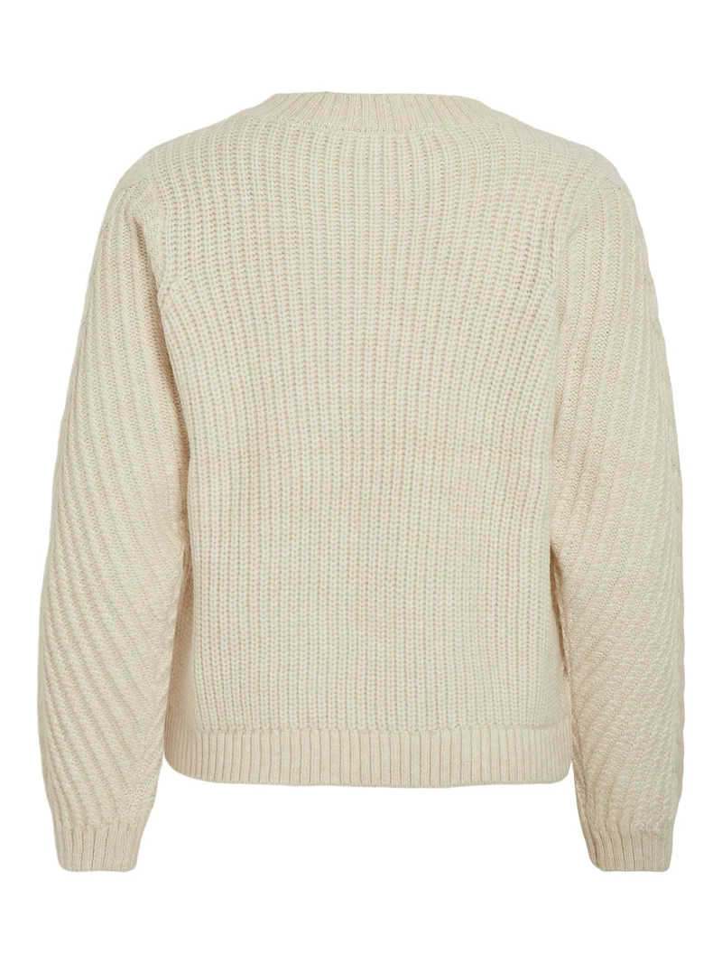 VIERIN L/S O-NECK CABLE KNIT TOP/BF