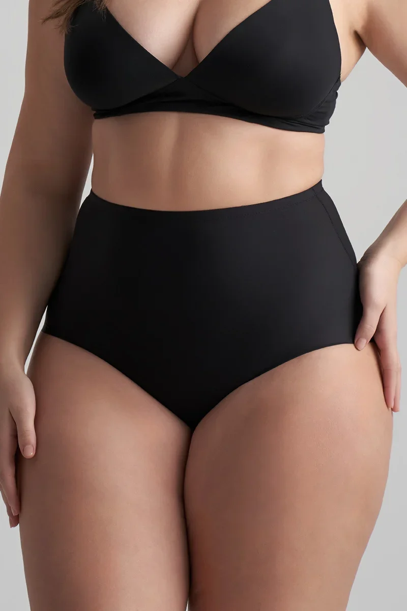 ByeBra – Unsichtbare Shapewear mit leichter Stützwirkung, unsichtbarer Slip mit mittelhohem Bund, Schwarz