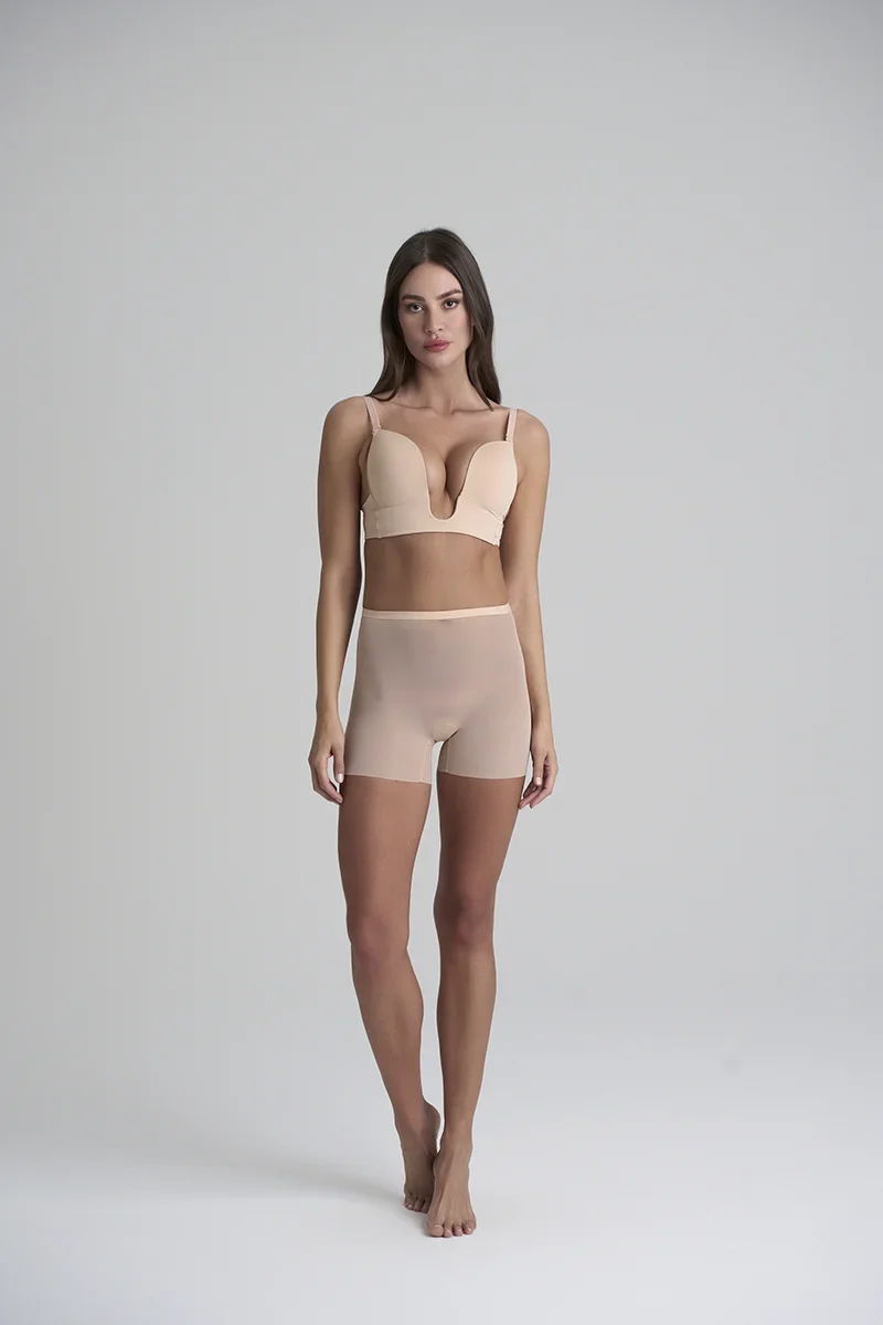 ByeBra – Formgebende Tüll-Shapewear mit mittlerem Halt, kurzes Modell aus formendem Tüll, Beige