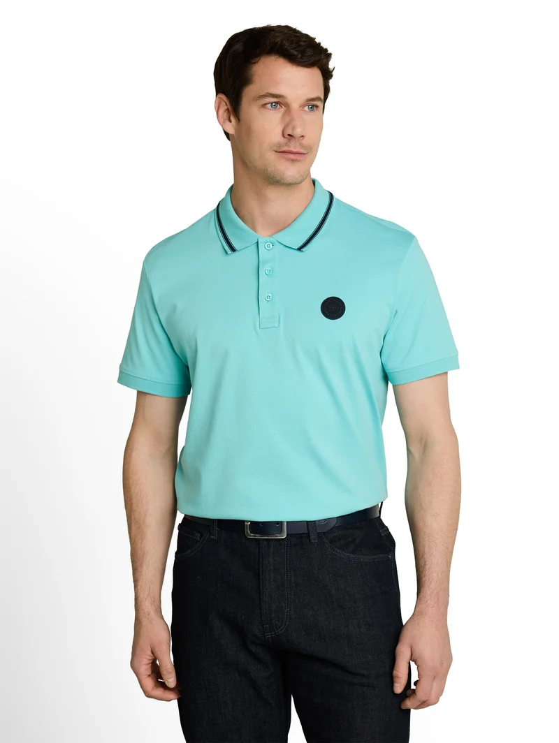 Jersey Poloshirt mit Logo-Badge
