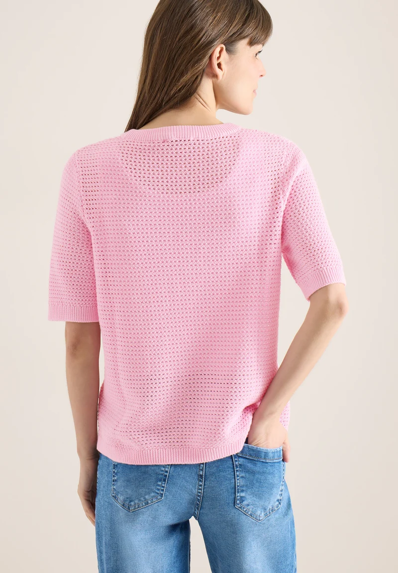 Kurzarm Pullover mit Struktur