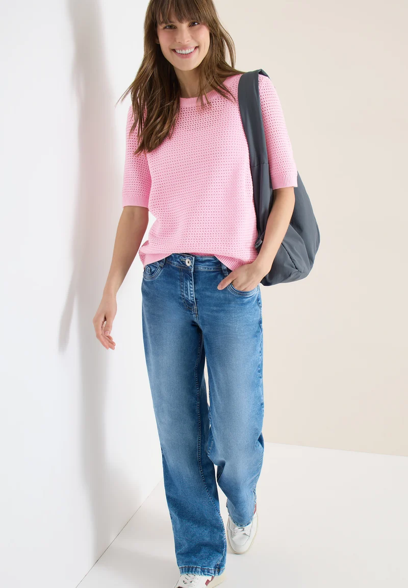 Kurzarm Pullover mit Struktur