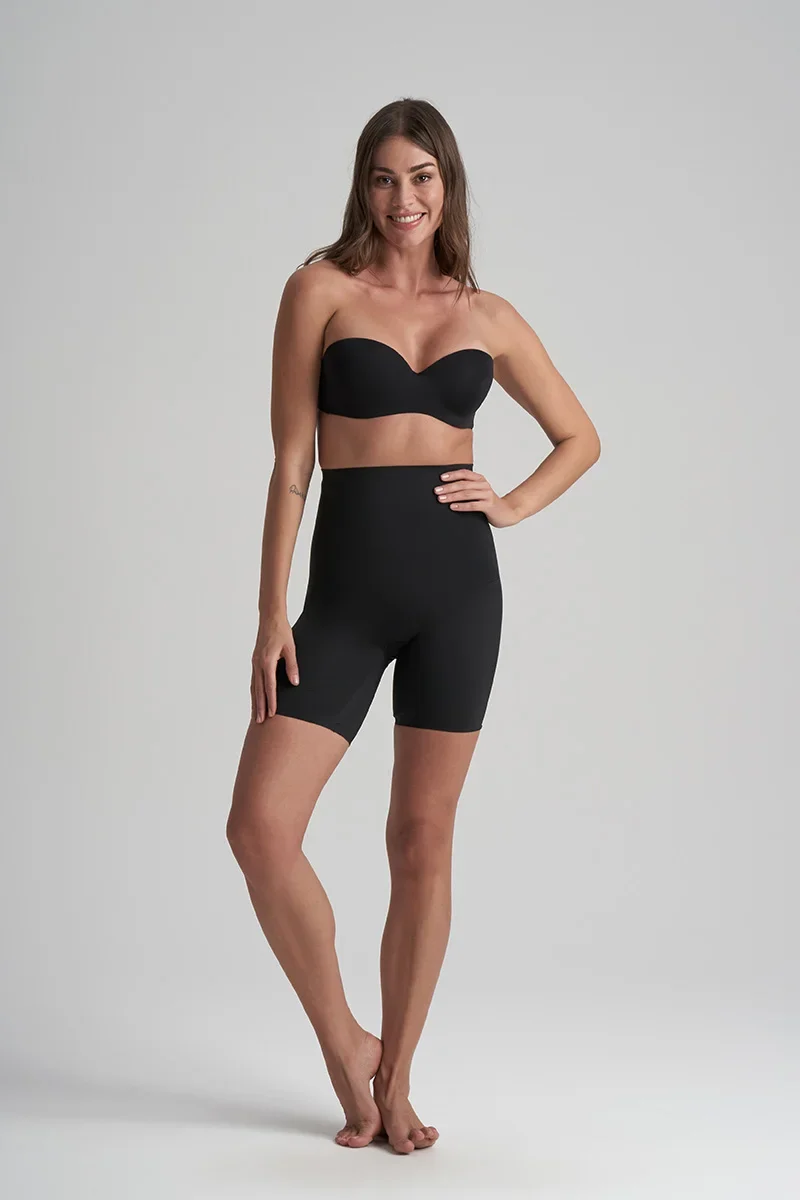ByeBra – Taillenformende Shapewear (Extra starker Halt), Taillenformende High-Waist-Shorts, Schwarz