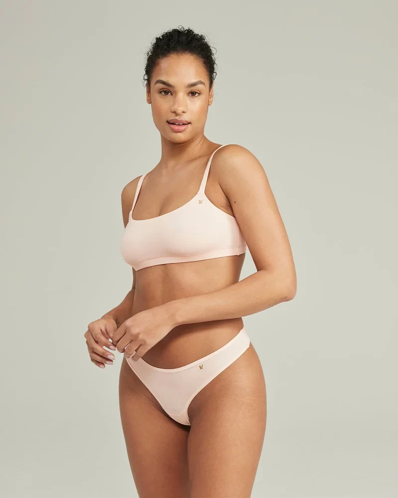 Nudea - Stretch-Bralette mit Rundhalsausschnitt, Blush Pink