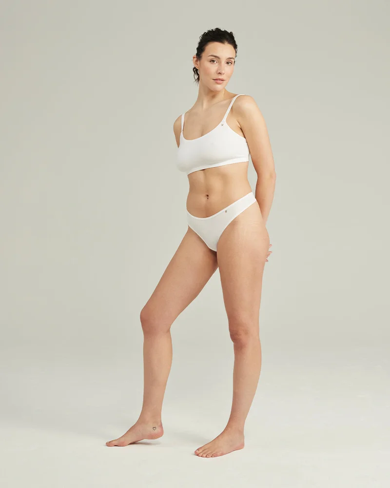 Nudea - Stretch-Bralette mit Rundhalsausschnitt, Weiß