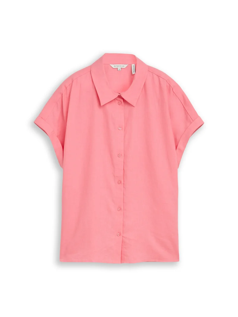 Loose Fit Bluse mit Leinenanteil