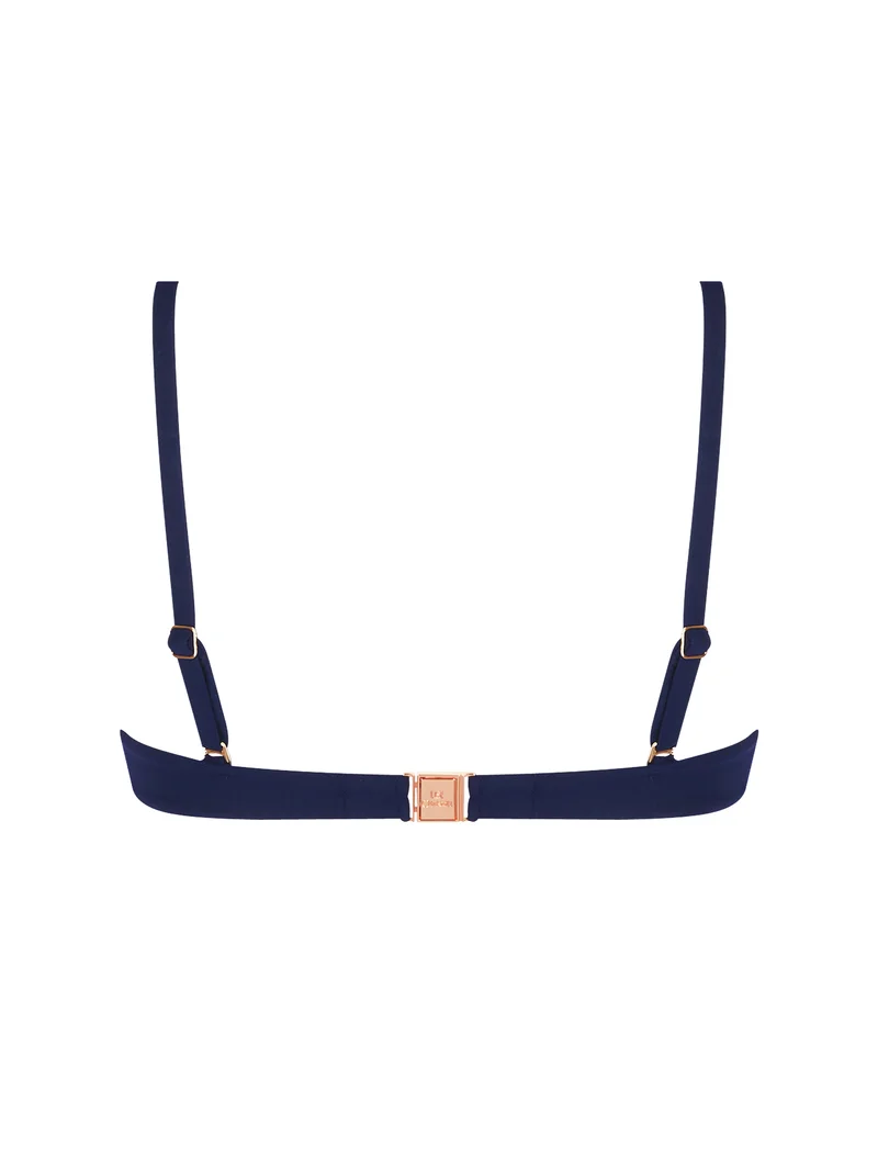 Lise Charmel Bademode - Gepolstertes Bikini-Oberteil mit tiefem Ausschnitt von Cordage Precieux, Marineblau