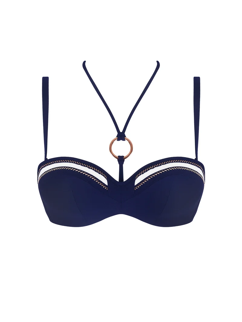 Lise Charmel Bademode – Cordage Precieux verkürzter Bustier-Bikini Cordage Navy
