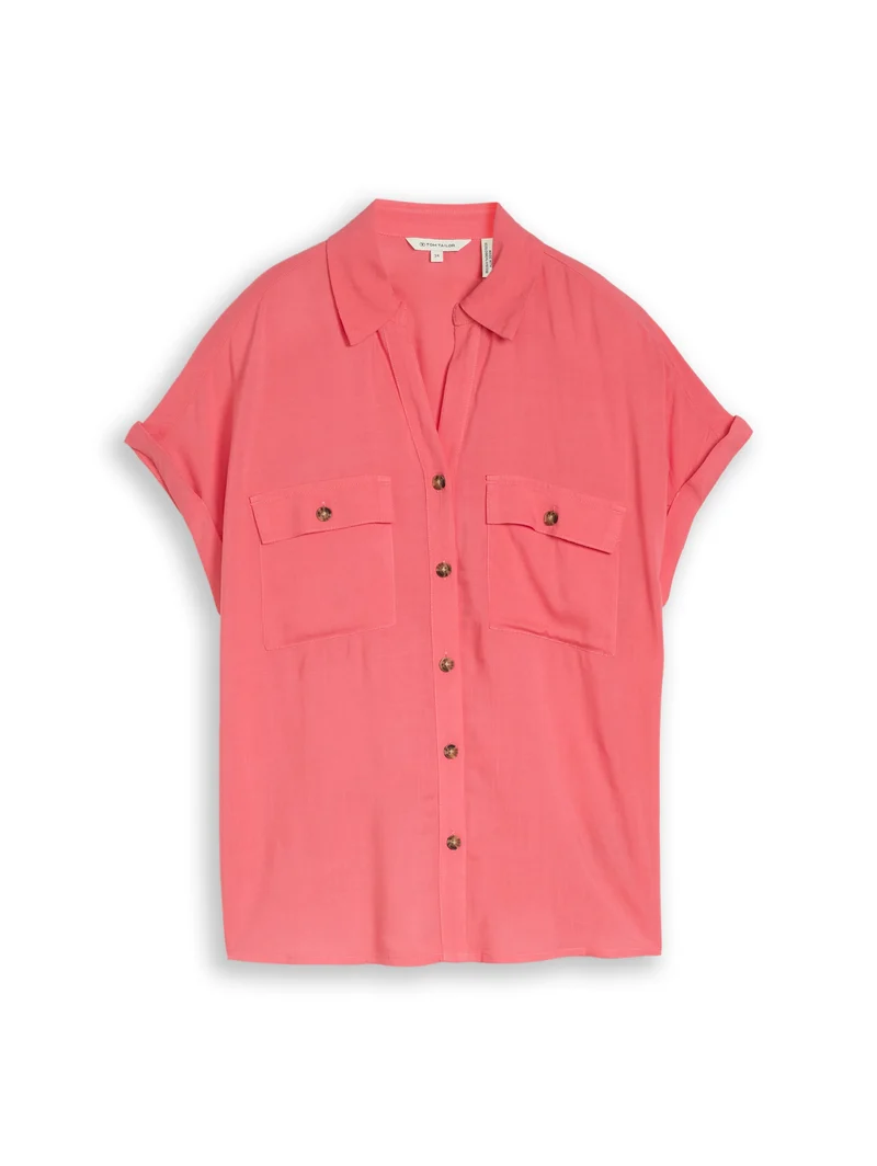 Loose Fit Bluse mit Taschen