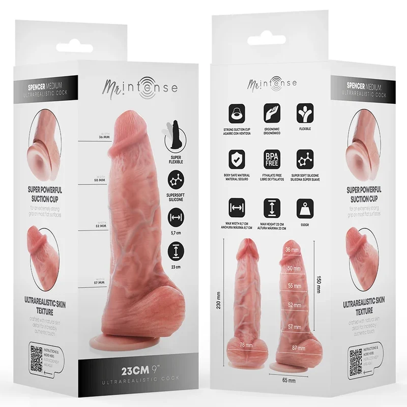 MR INTENSE - MITTLERER SPENCER SILIKONDILDO 23 CM -Ø- 5,7 CM