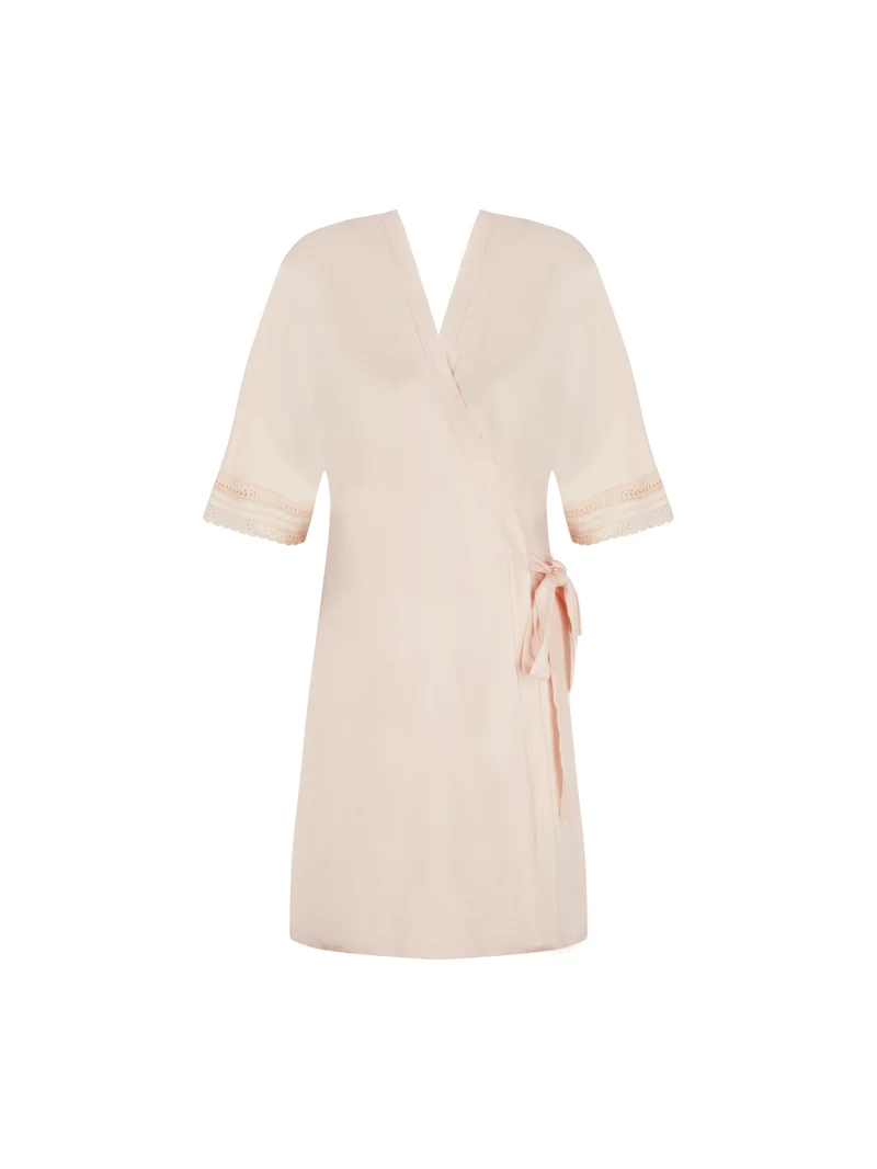 Antigel von Lise Charmel – Schlichtes, grafisches, mittellanges Negligé-Kleid in Magnolia