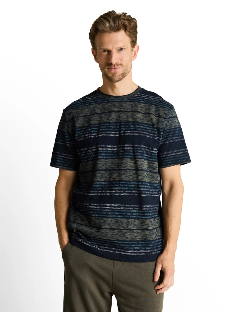 T-Shirt mit Inside-Out Streifenmuster