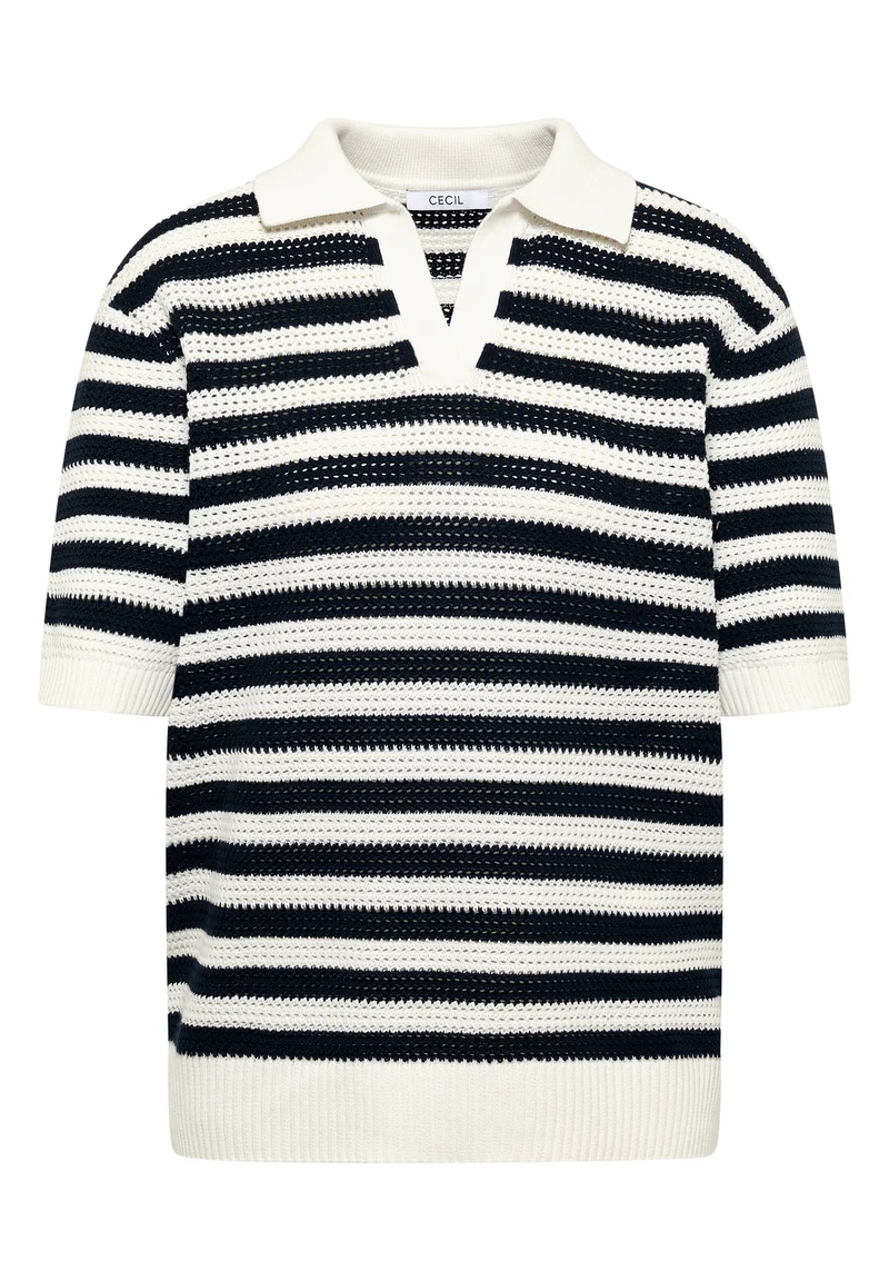 Kurzarm Poloshirt in Crochet-Qualität