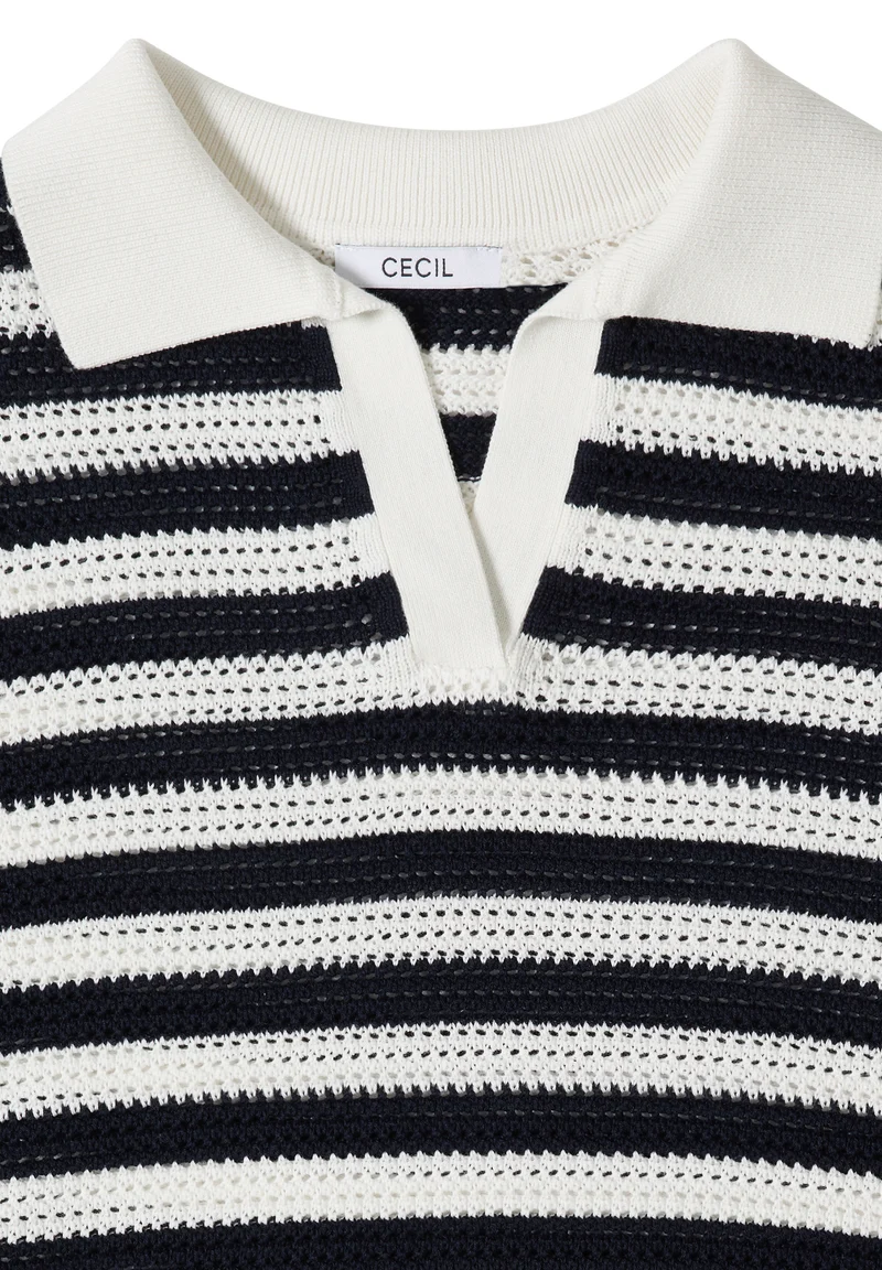 Kurzarm Poloshirt in Crochet-Qualität