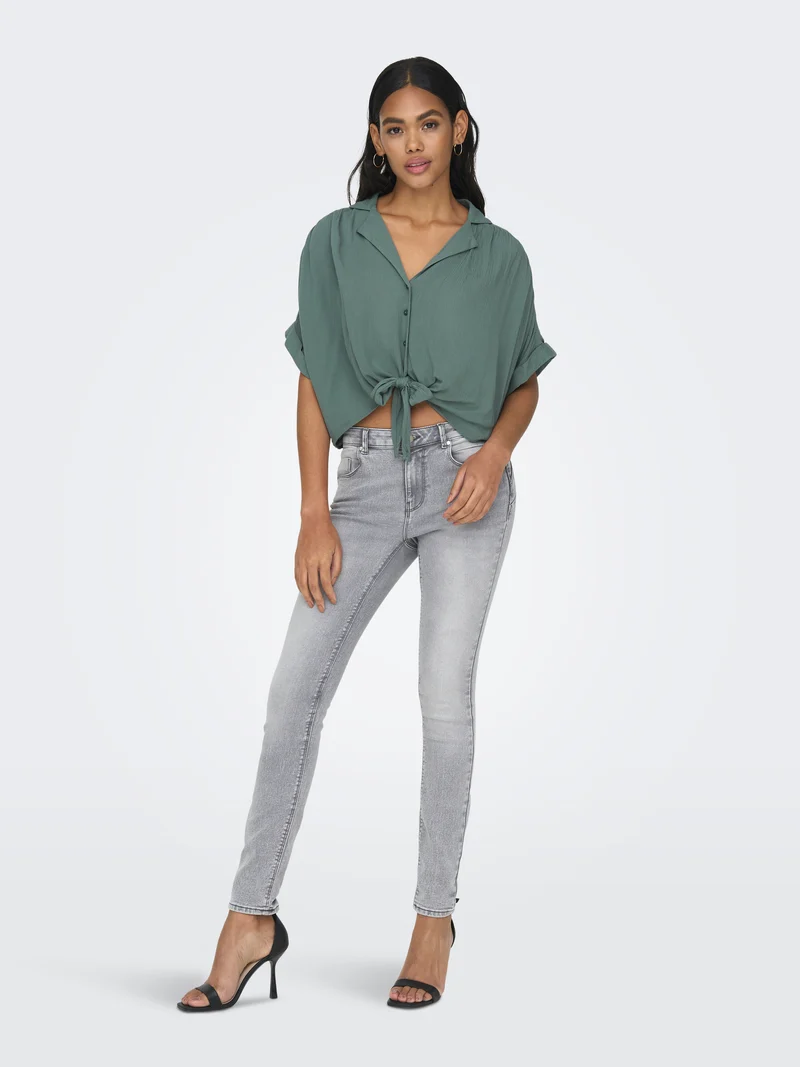 ONLPAULA LIFE S/S TIE SHIRT WVN NOOS