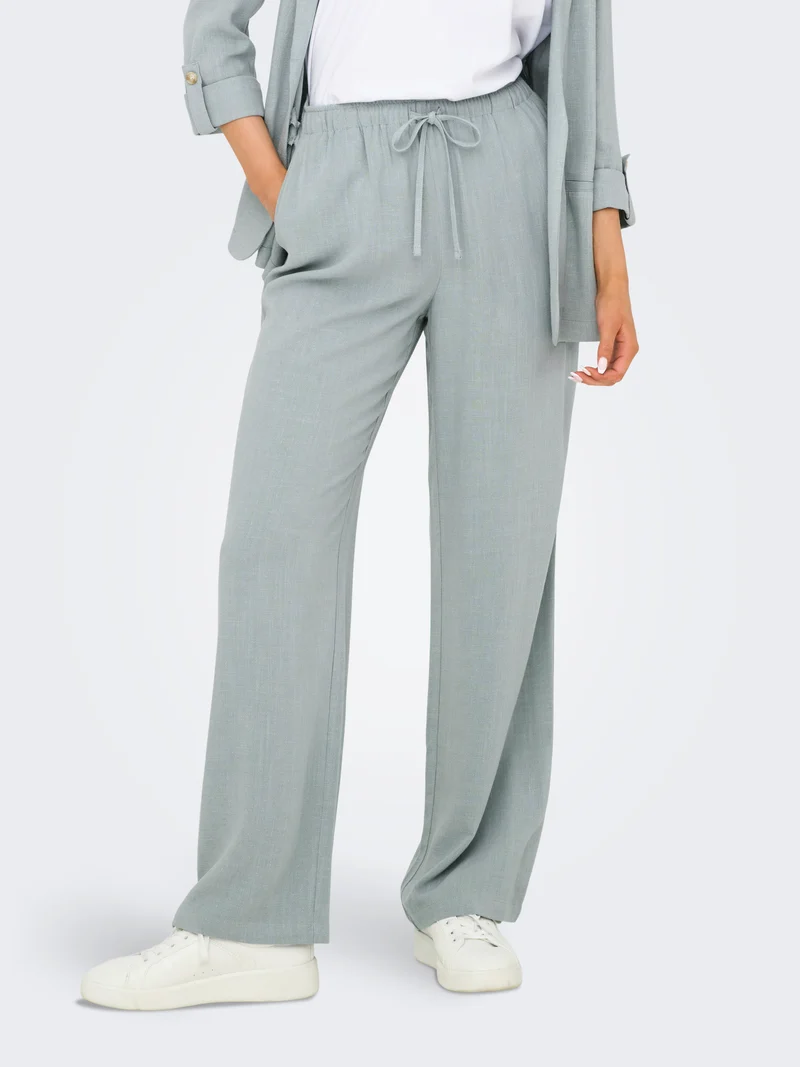 ONLSIESTA MW PULL-UP LINEN BL PNT NOOS
