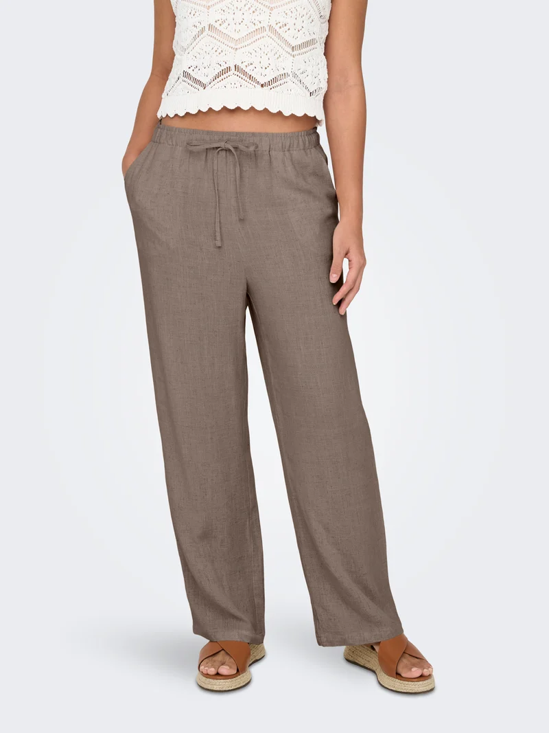 ONLSIESTA MW PULL-UP LINEN BL PNT NOOS