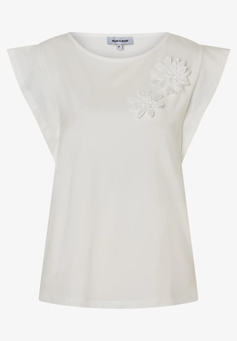 T-Shirt mit Blüten-Applikation