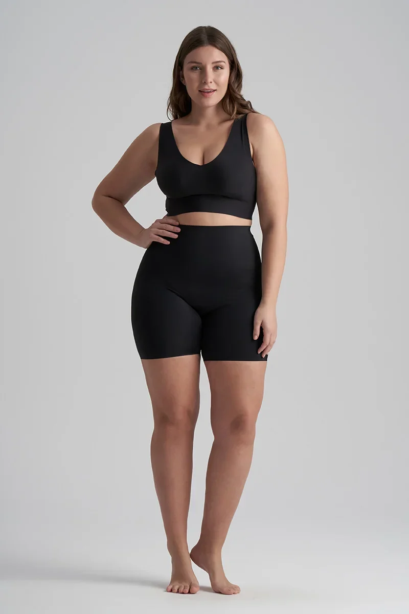 ByeBra – Unsichtbarer Shapewear-BH mit leichter Stützwirkung, V-Ausschnitt, Schwarz