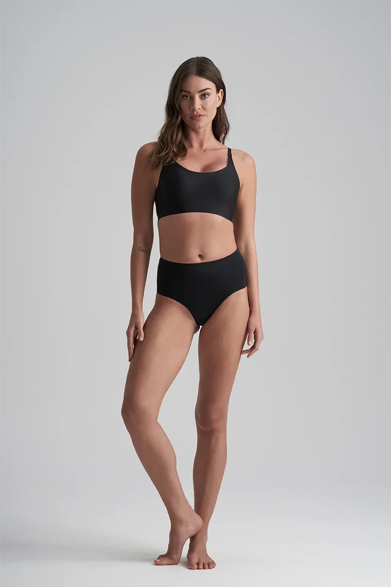 ByeBra – Unsichtbarer Shapewear-BH mit leichter Stützwirkung, Rundhalsausschnitt, Schwarz