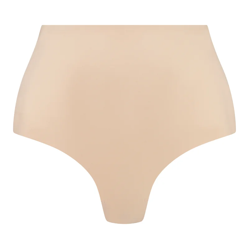 ByeBra – Shapewear mit tiefem Rückenausschnitt (leichte Stütze), String-Tanga mit niedrigem Rückenausschnitt und mittelhohem Bund, Beige