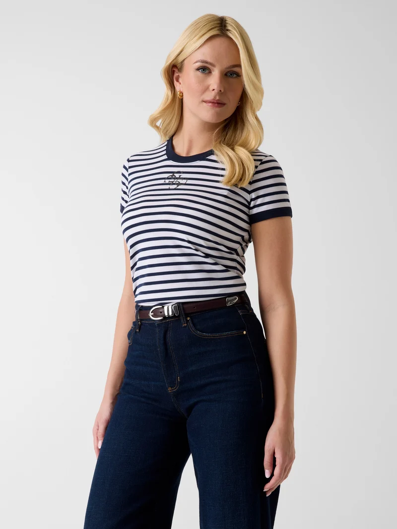 SS CN STRIPED MINI 4G LOGO TEE