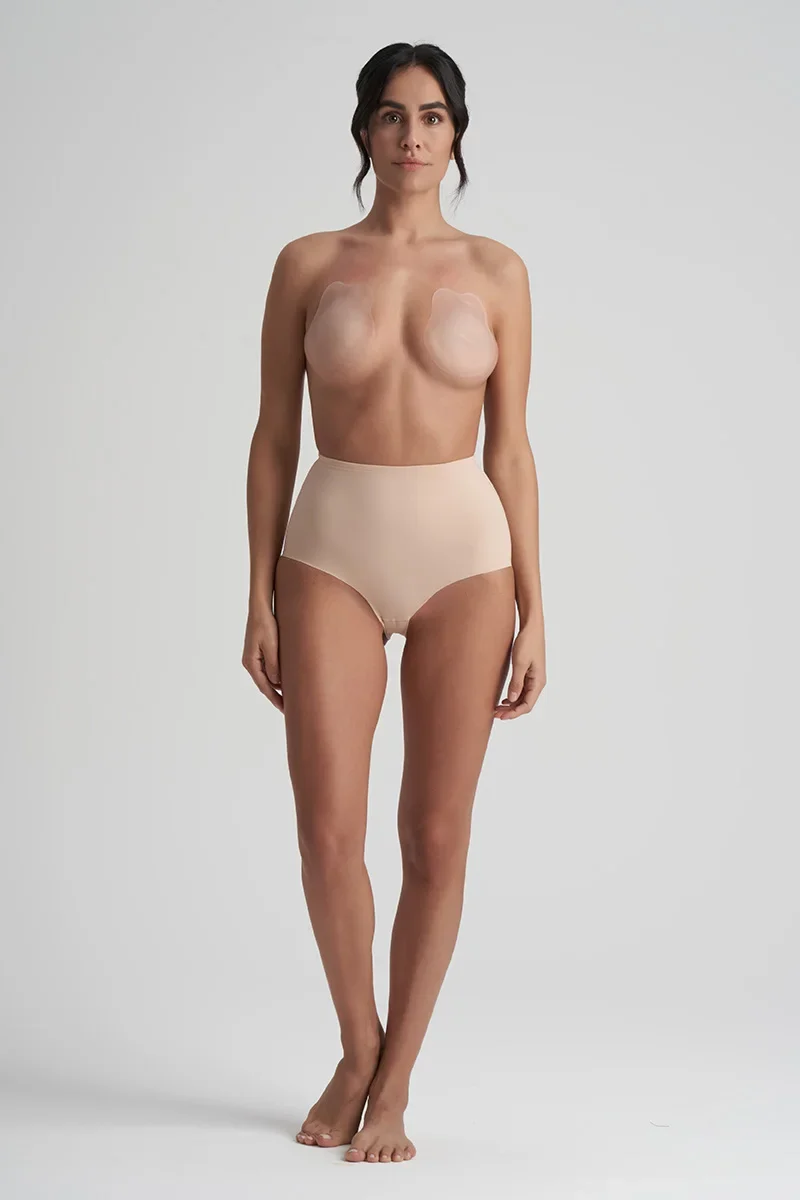ByeBra - Push-up-BH mit Silikon-Cups in Hasenform, Beige
