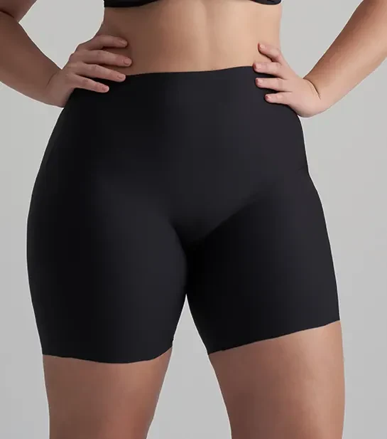 ByeBra – Shapewear mit tiefem Rückenausschnitt (leichte Stütze), kurzes Oberteil mit tiefem Rückenausschnitt und mittelhohem Bund, Schwarz