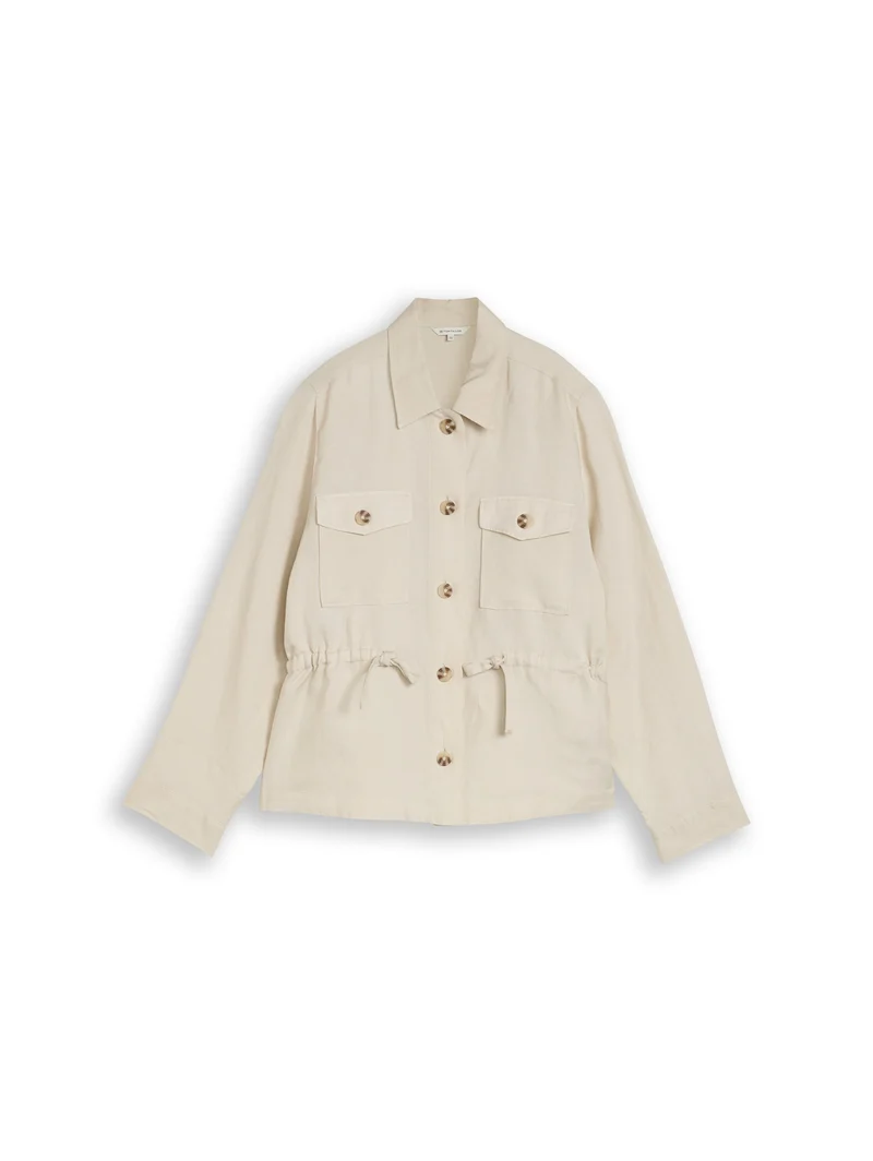 Regular Fit Jacke mit Leinenanteil