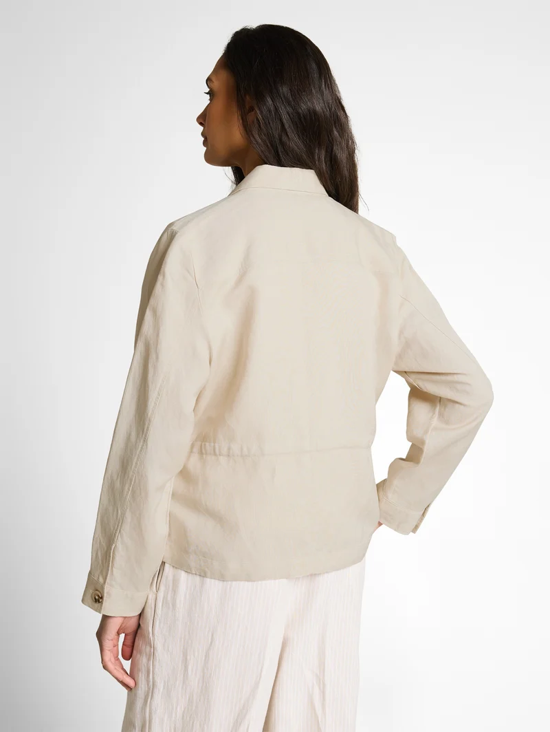 Regular Fit Jacke mit Leinenanteil