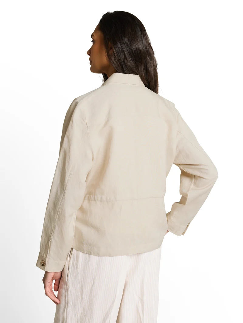Regular Fit Jacke mit Leinenanteil