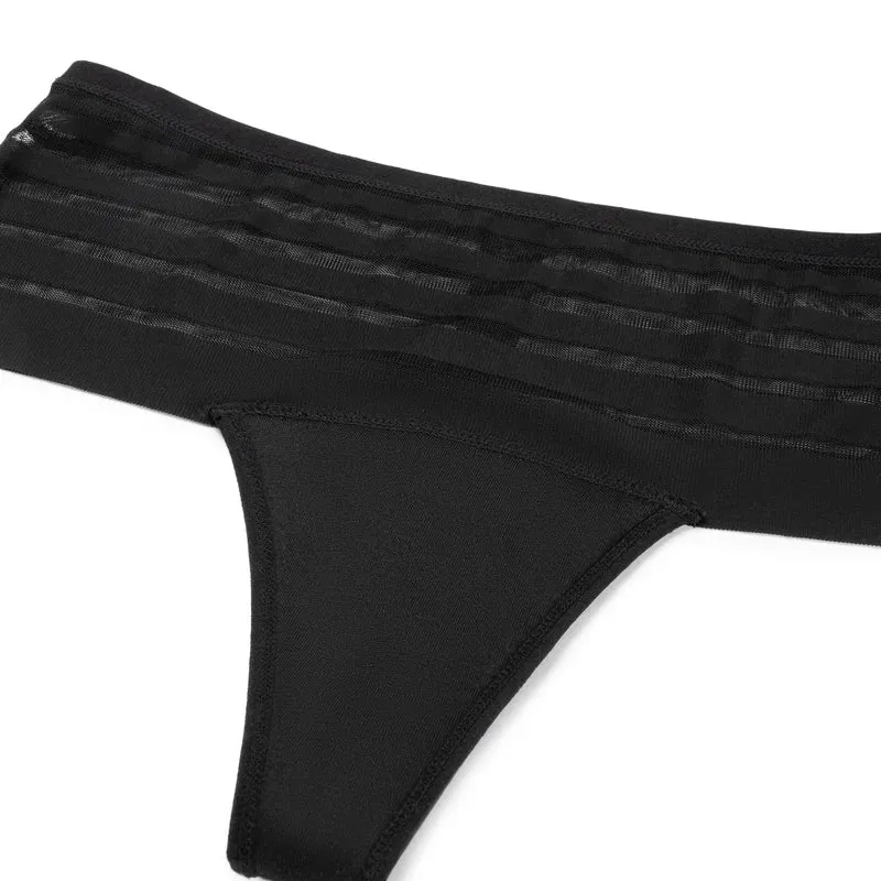 ByeBra – Auslaufsichere Periodenunterwäsche, Boxerstring mit Spitze, schwache Blutung, Schwarz