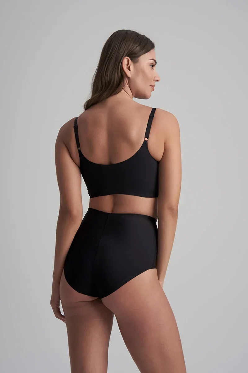 ByeBra – Formgebende Unterwäsche (Starker Halt) Formgebender Slip mit mittelhohem Bund, Schwarz